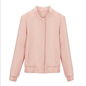 Wool cashmere bomber jacket
